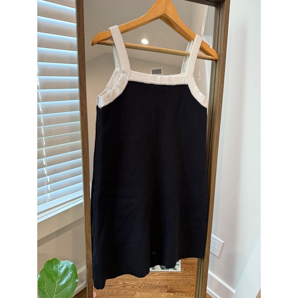 English Factory Women Dress M Black Knit Mini preppy old money Anthropologie - Picture 2 of 6